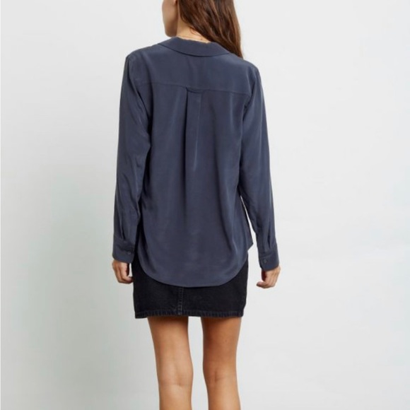 Rails Rhett Charcoal 100% Silk Button Down - Large - Picture 13 of 13